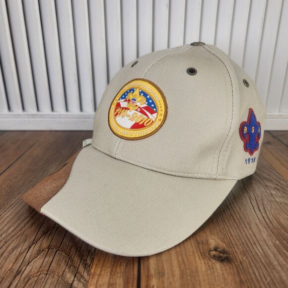 Boy Scouts of America 100 Years Centennial Hat Cap 1910-2010 Khaki Strapback BSA - Picture 1 of 10